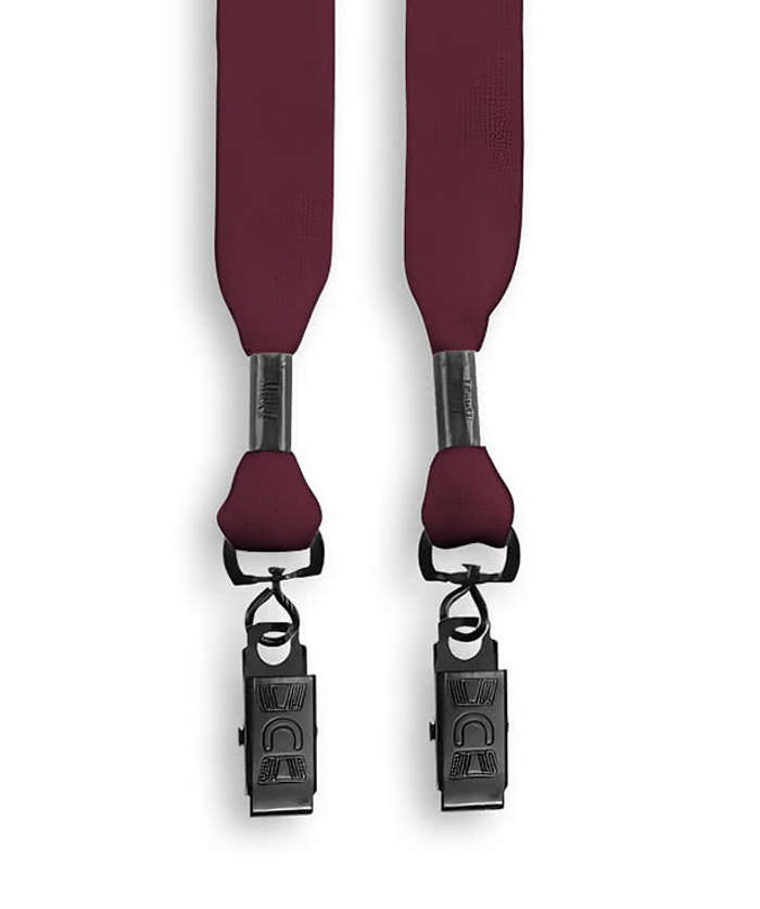 3/4" Cotton Double Bulldog Clip Lanyard - White