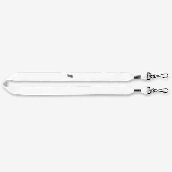 3/4" Cotton Double Swivel Hook Lanyard - White