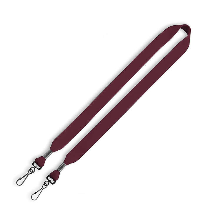 3/4" Cotton Double Swivel Hook Lanyard - White