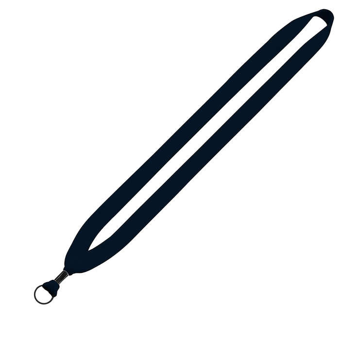 3/4" Cotton Lanyard with Metal Crimp and Split-Ring - White
