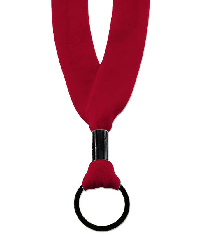 3/4" Cotton Lanyard with Metal Crimp and Split-Ring - White