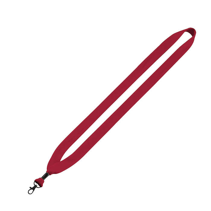 3/4" Cotton Lanyard with Black Metal Lobster Claw - White