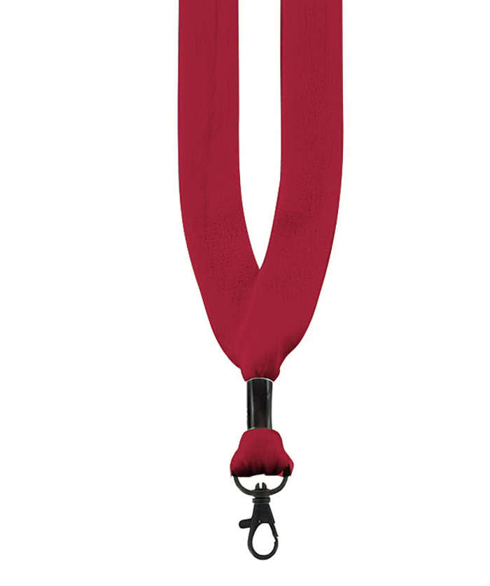 3/4" Cotton Lanyard with Black Metal Lobster Claw - White 3 3/4" Cotton Lanyard with Black Metal Lobster Claw - White