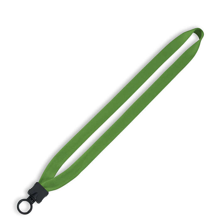 3/4" Cotton Lanyard with Plastic O-Ring and Clamshell - White