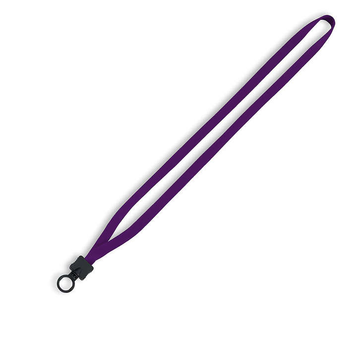 1/2" Cotton Lanyard with Plastic O-Ring and Clamshell - White