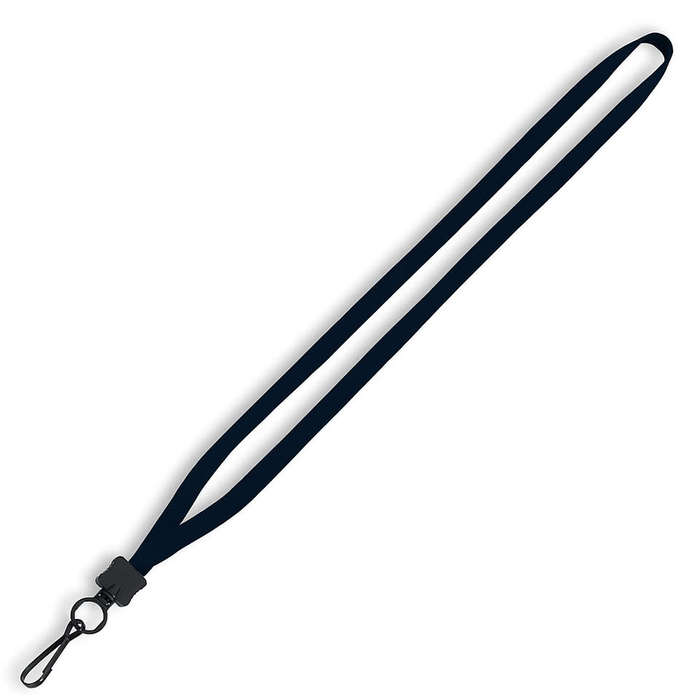 1/2" Cotton Lanyard with Plastic O-Ring and Large Metal J Hook - White