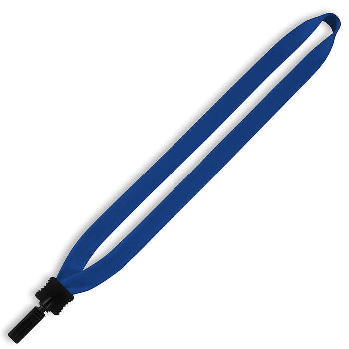 3/4" Cotton Lanyard with Plastic Clamshell and Bulldog Clip - White