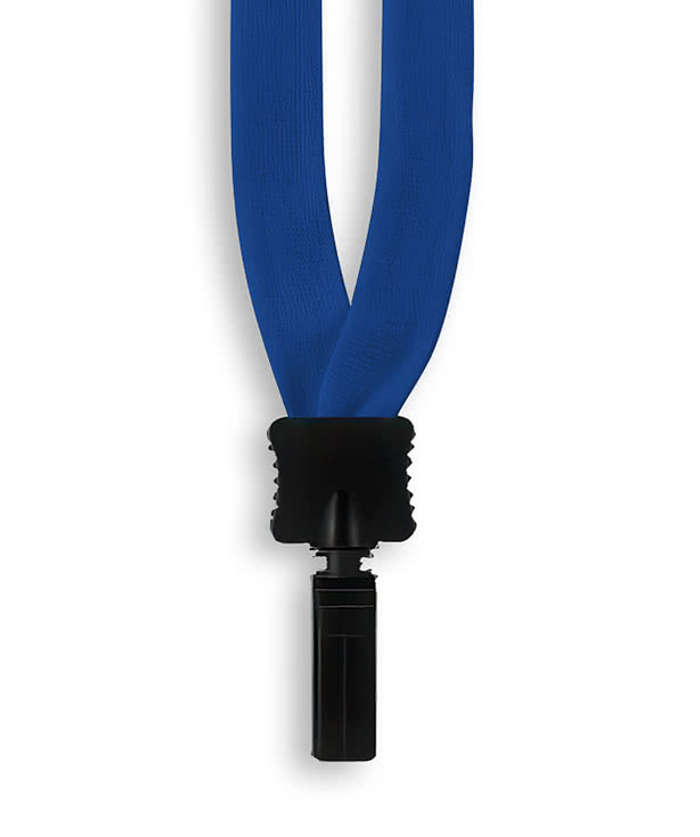 3/4" Cotton Lanyard with Plastic Clamshell and Bulldog Clip - White 3 3/4" Cotton Lanyard with Plastic Clamshell and Bulldog Clip - White