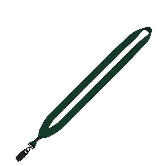 3/4" Cotton Lanyard with Metal Crimp and Bulldog Clip - White