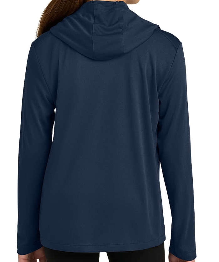 Sport-Tek Youth UPF 50 Hooded Long Sleeve Performance Shirt - White 4 Sport-Tek Youth UPF 50 Hooded Long Sleeve Performance Shirt - White