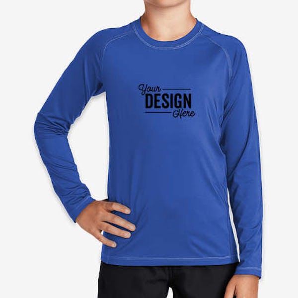 Sport-Tek Youth Long Sleeve Rash Guard Shirt - True Royal