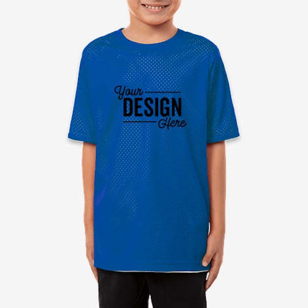 Augusta Youth Short Sleeve Mesh Reversible Jersey - Royal / White