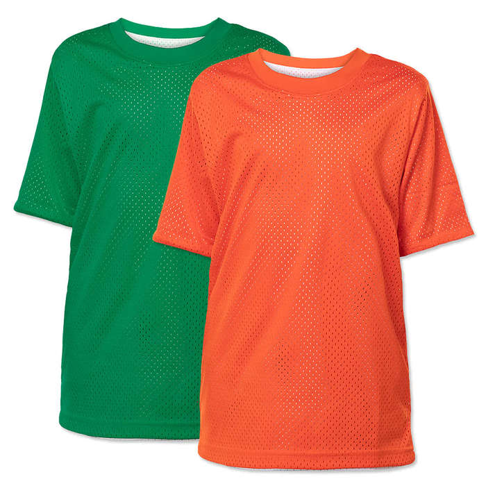 Augusta Youth Short Sleeve Mesh Reversible Jersey - Royal / White