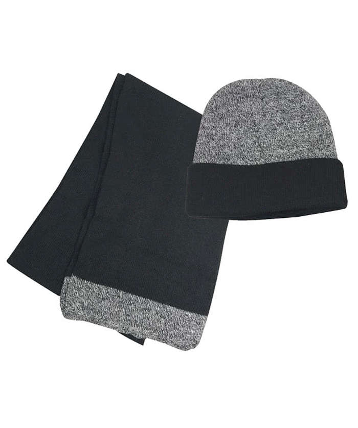 Cold Weather Accessories Set - Black with Gray 4 Cold Weather Accessories Set - Black with Gray