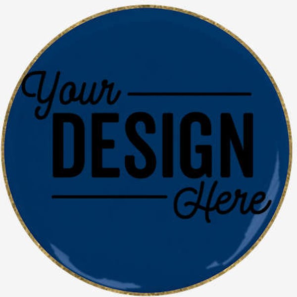 1" Round Lapel Pin - Navy / Brass