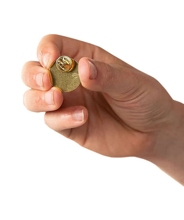 1" Round Lapel Pin - Navy / Brass