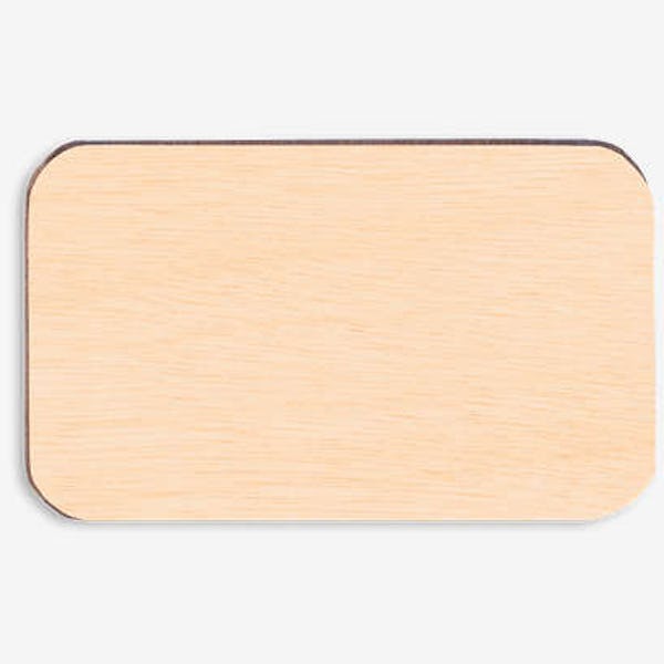 Laser Engraved Rectangle Wood Lapel Pin - Maple