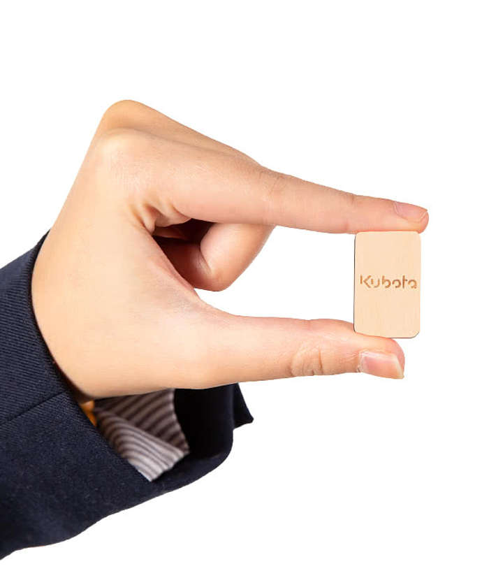 Laser Engraved Rectangle Wood Lapel Pin - Maple