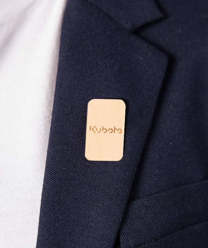Laser Engraved Rectangle Wood Lapel Pin - Maple