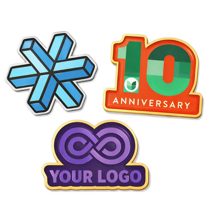 Full Color 1.5" Die Cut Lapel Pin - Silver Backing