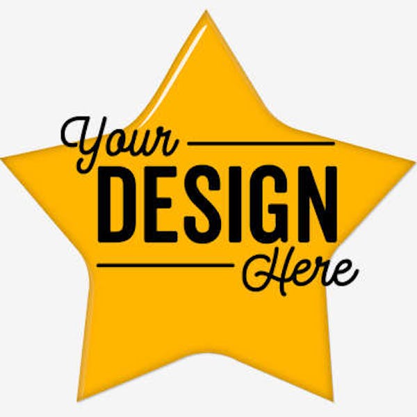 Full Color Star Laminated Plastic Lapel Pin - Athletic Gold