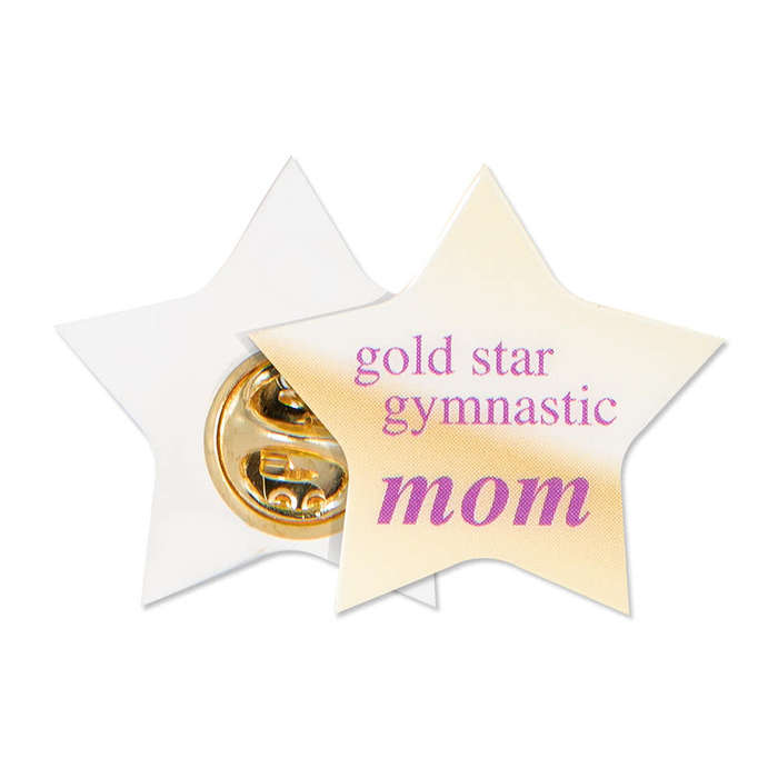 Full Color Star Laminated Plastic Lapel Pin - Athletic Gold