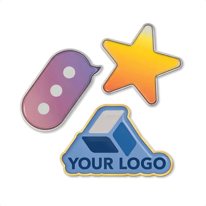 Full Color 1" Die Cut Lapel Pin - Silver Backing