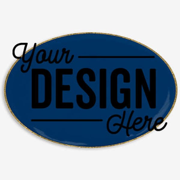 Oval Lapel Pin - Navy / Brass