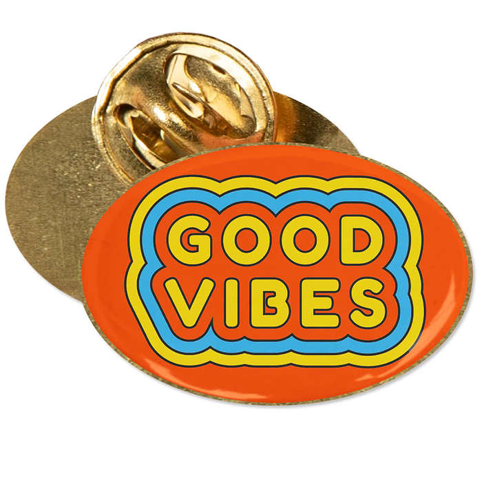 Oval Lapel Pin - Navy / Brass