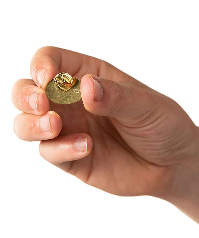 Oval Lapel Pin - Navy / Brass