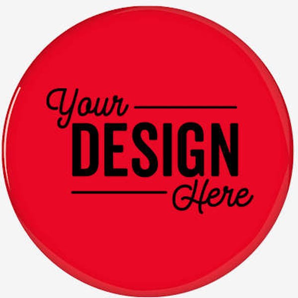 Full Color 1" Round Laminated Plastic Lapel Pin - Red