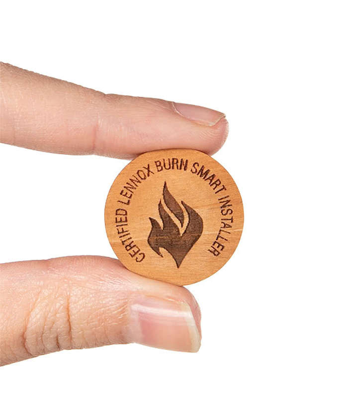 Laser Engraved 1" Round Wood Lapel Pin - Maple