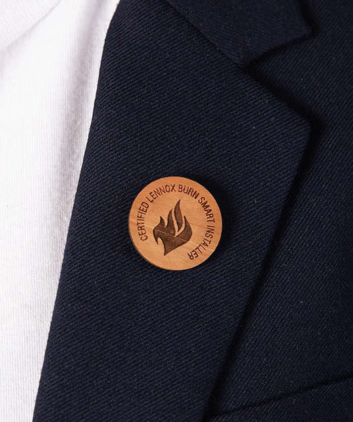 Laser Engraved 1" Round Wood Lapel Pin - Maple