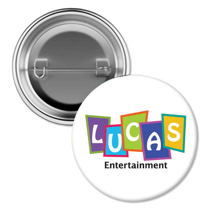 Full Color 3" Pin Back Button - Silver