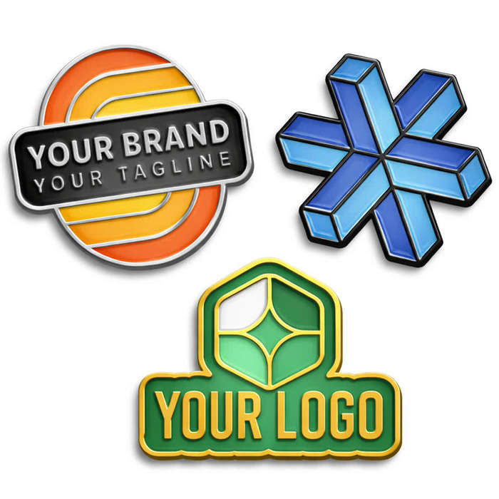 Full Color 1.5" Die Cut Enamel Lapel Pin - Silver