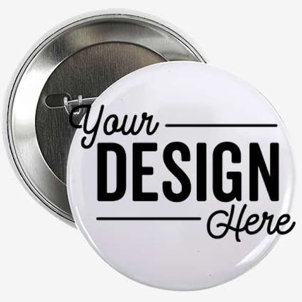 Full Color 2.25" Round Button Pin - White