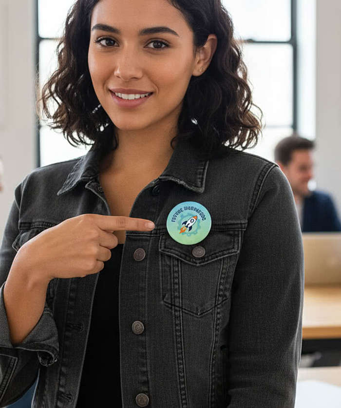 Full Color 2.25" Round Button Pin - White