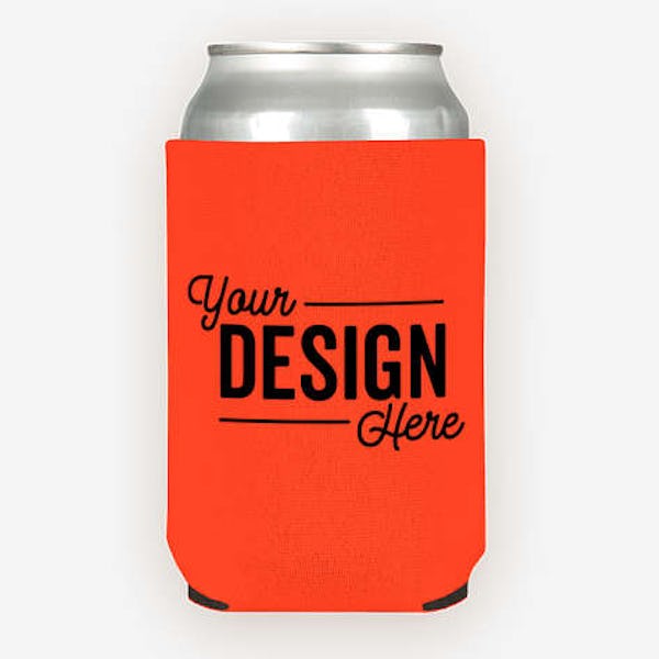 Foldable Neoprene Can Cooler - Orange
