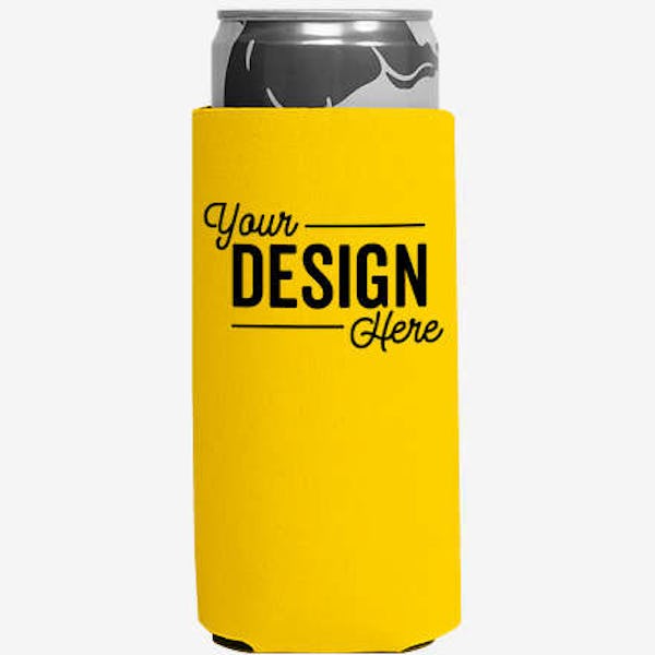 Foldable Slim Can Cooler - Yellow