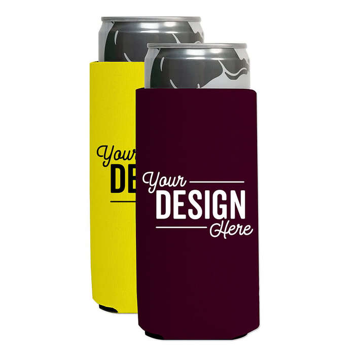 Foldable Slim Can Cooler - Yellow