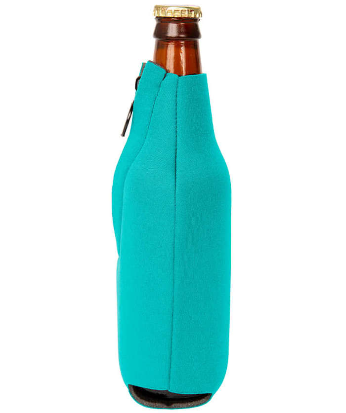 Foldable Foam Zipper Bottle Cooler - Neon Pink