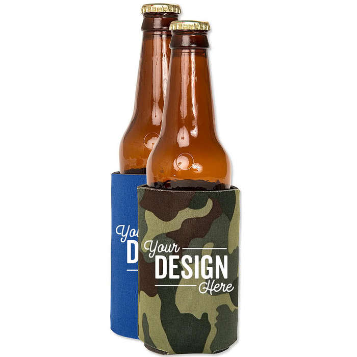 Foldable Bottle Cooler - Green Camo