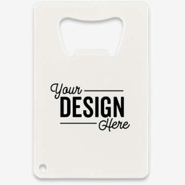 Full Color Credit Card Shaped Bottle Opener - White