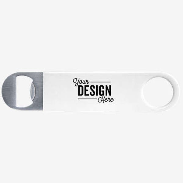 Double Sided Metal Bottle Opener - White