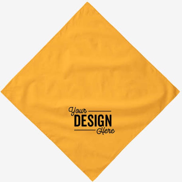 Augusta 100% Cotton Solid Bandana (Corner Design) - Gold