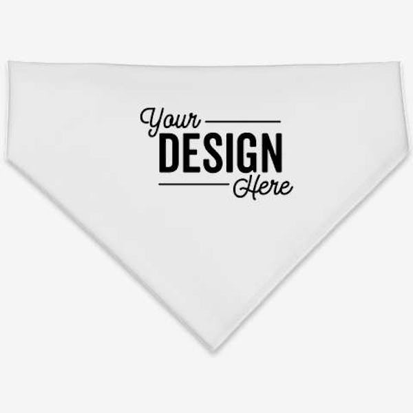 Doggie Skins USA-Made 100% Cotton Pet Bandana (Corner Design) - White
