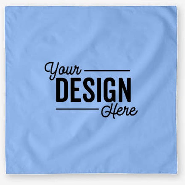 Augusta 100% Cotton Solid Bandana (Centered Design) - Columbia Blue