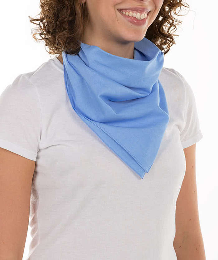 Augusta 100% Cotton Solid Bandana (Centered Design) - Columbia Blue