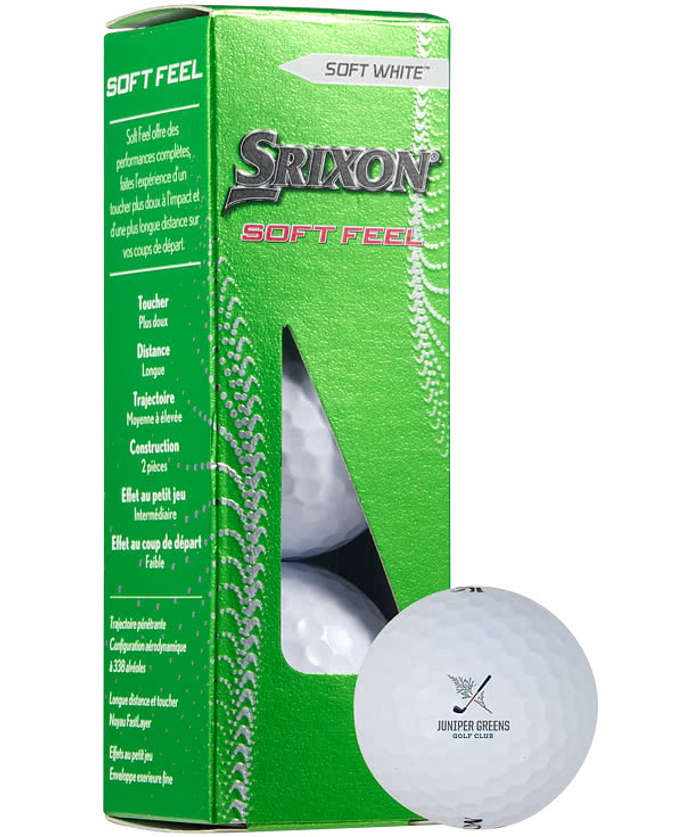 Full Color Srixon Soft Feel Golf Balls (Box of 3) - White