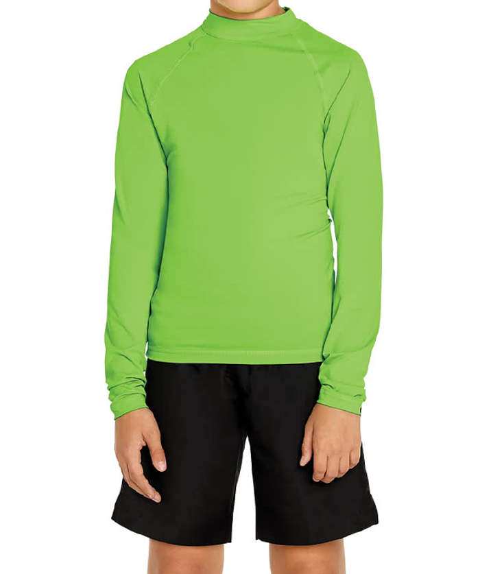 Wet Effect Youth Long Sleeve Rash Guard Shirt - Purple